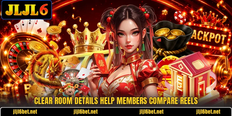 Clear room details help members compare reels Clear room details help members compare reels