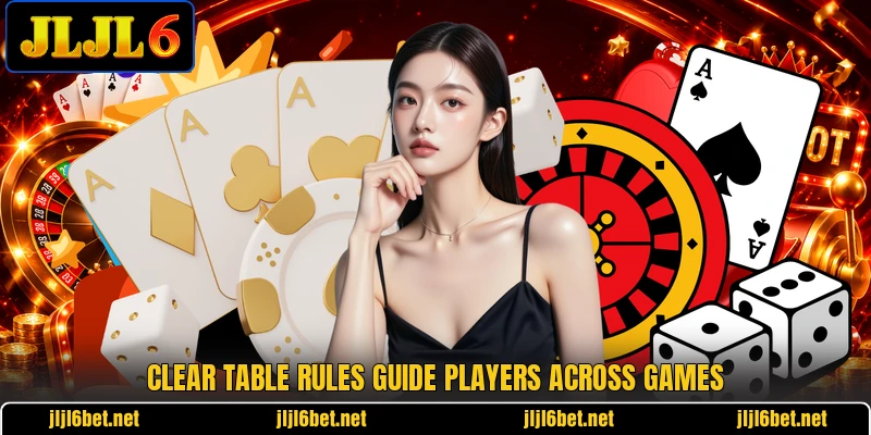 Clear table rules guide players across games Clear table rules guide players across games