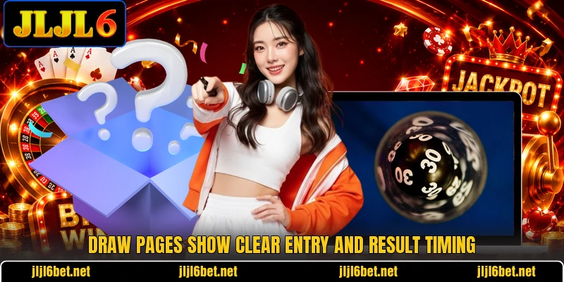 Draw pages show clear entry and result timing