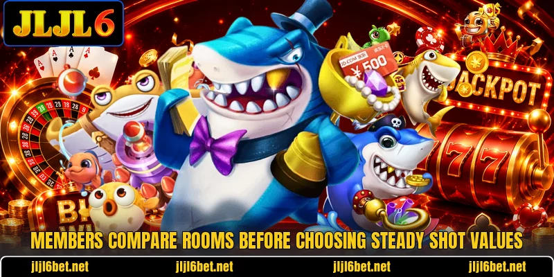 Members compare rooms before choosing steady shot values