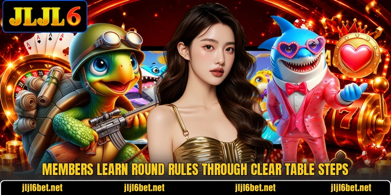 Members learn round rules through clear table steps