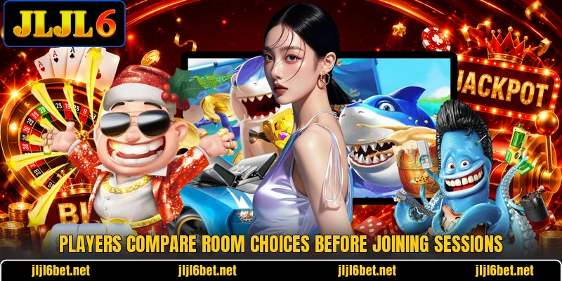 Players compare room choices before joining sessions
